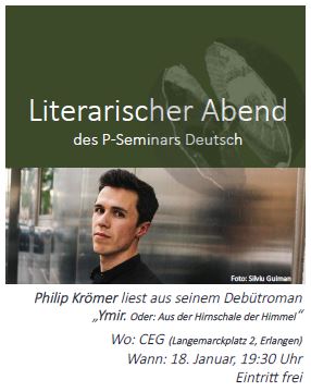 Philip Krömer liest aus „Ymir oder: Aus der Hirnschale der Himmel“