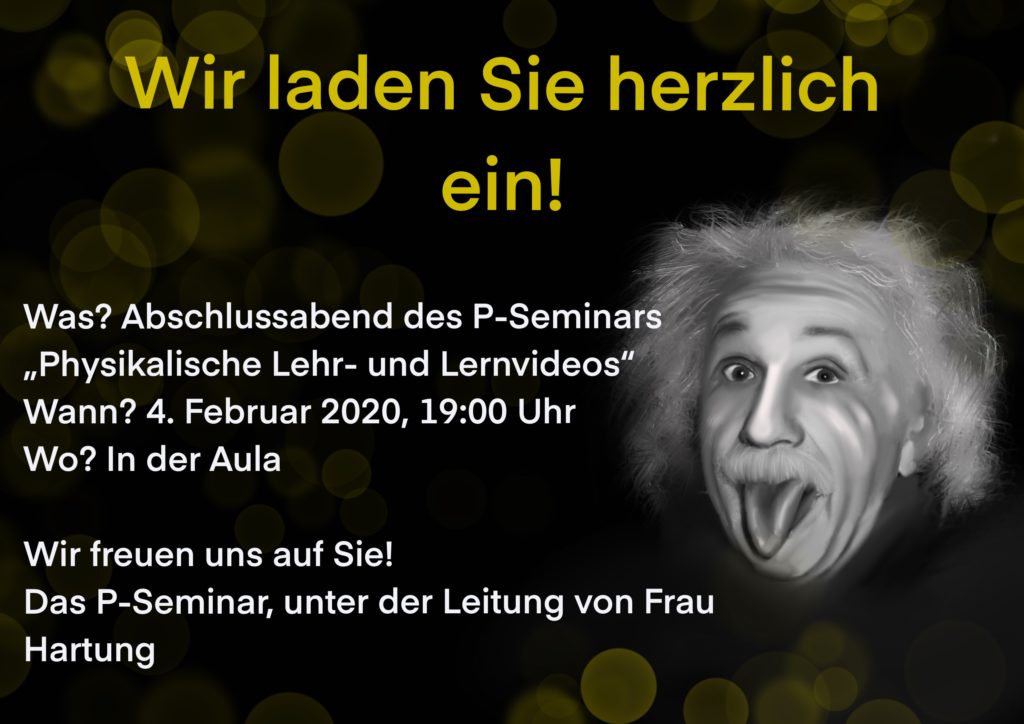 Einladung "Physikalische Lehr- und Lernvideos" am 04.02.2020 um 19 Uhr in der Aula des CEG