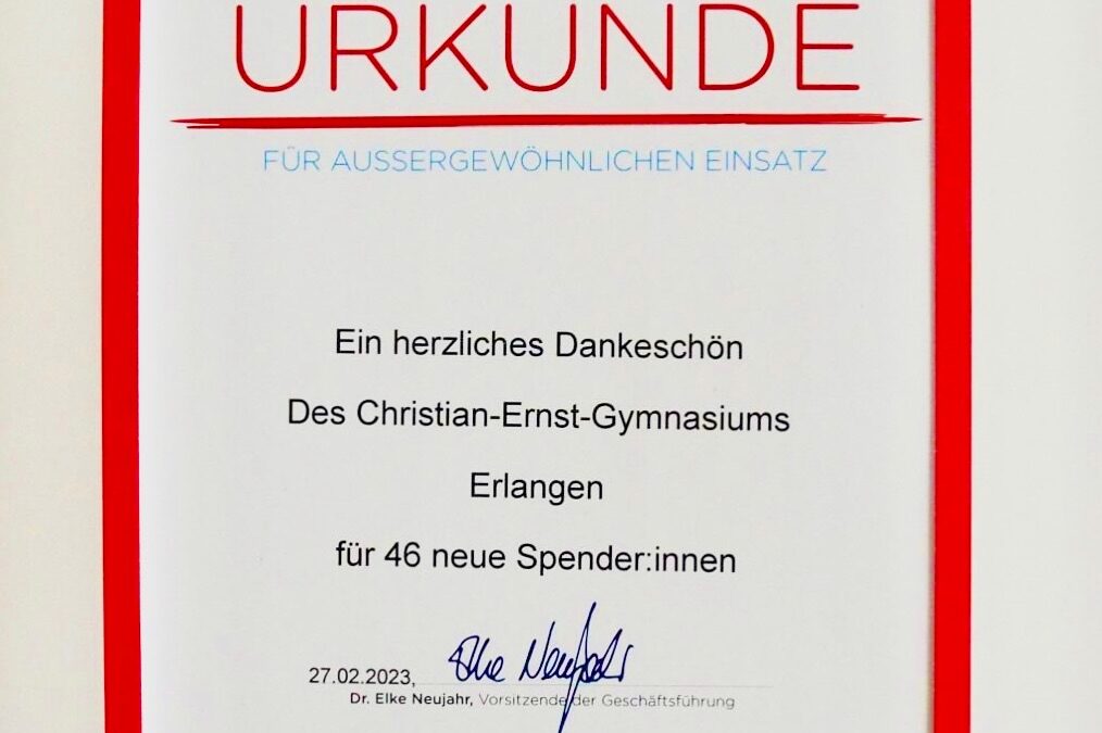 Vortrag zur Knochenmarkspende für die Oberstufe
