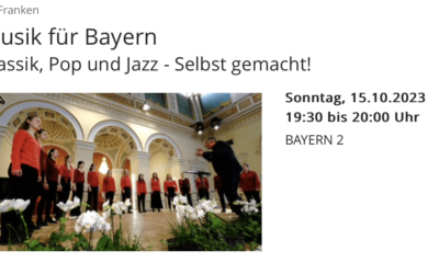 CEG-Mädchenchor im Radio bei Bayern 2: 15.10.2023, 19:30 Uhr!
